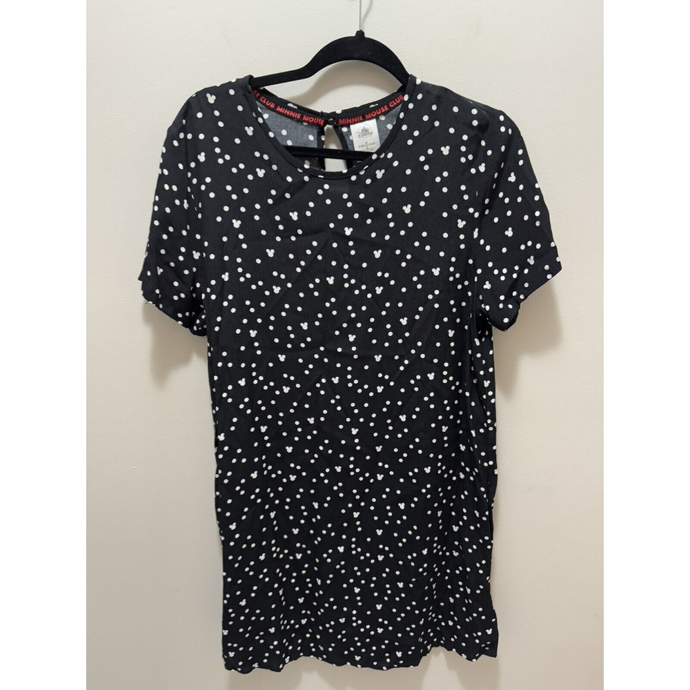 Disney Minnie Mouse Club Lightweight Shirt Dress Size Medium Black
